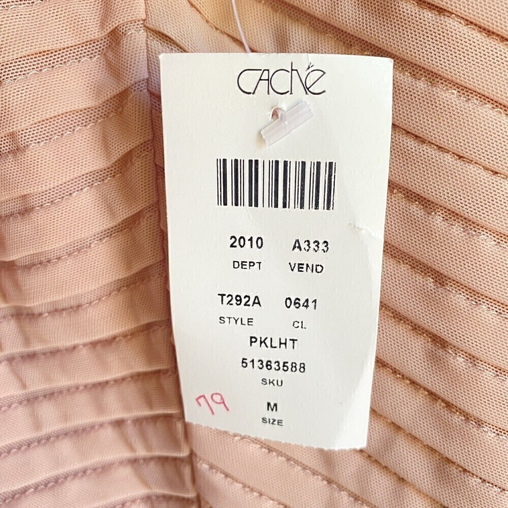Cache Women’s Sleeveless Polyamide Peachy Pink Blush Blouse Top Sz M NWT - Picture 8 of 10